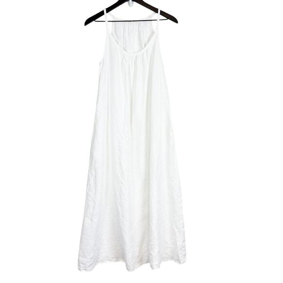 It Is Well LA 100% Linen A-Line Tank Dress White - S - Picture 1 of 9